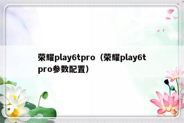 荣耀play6tpro（荣耀play6tpro参数配置）-第1张图片-乐修号