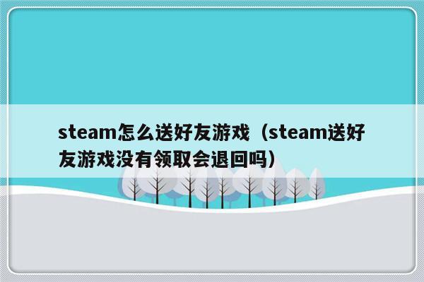 steam怎么送好友游戏（steam送好友游戏没有领取会退回吗）-第1张图片-乐修号