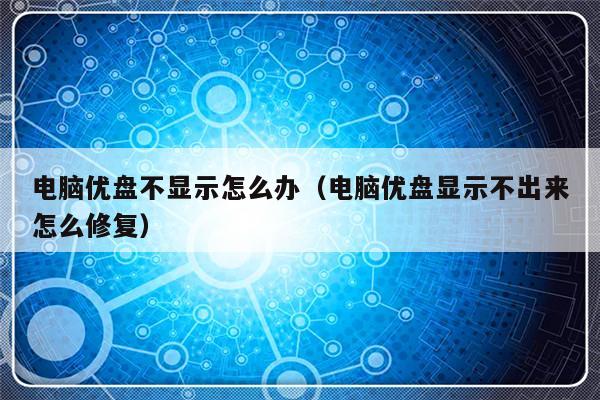 电脑优盘不显示怎么办（电脑优盘显示不出来怎么修复）-第1张图片-乐修号