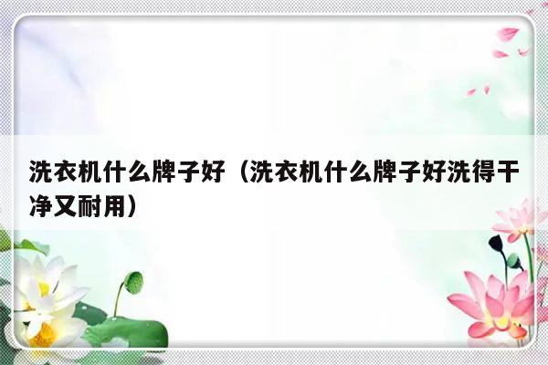 洗衣机什么牌子好（洗衣机什么牌子好洗得干净又耐用）-第1张图片-乐修号