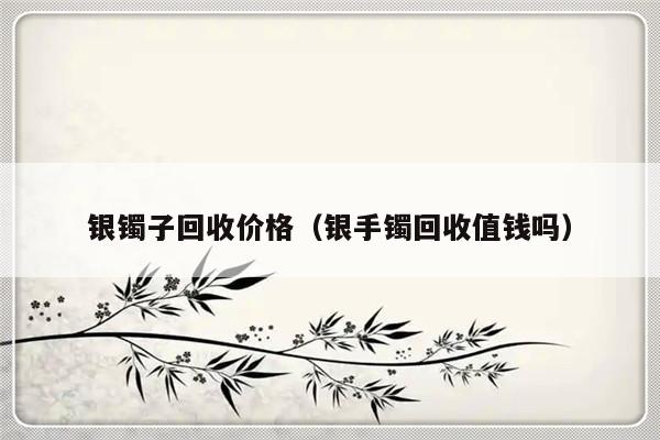 银镯子回收价格（银手镯回收值钱吗）-第1张图片-乐修号