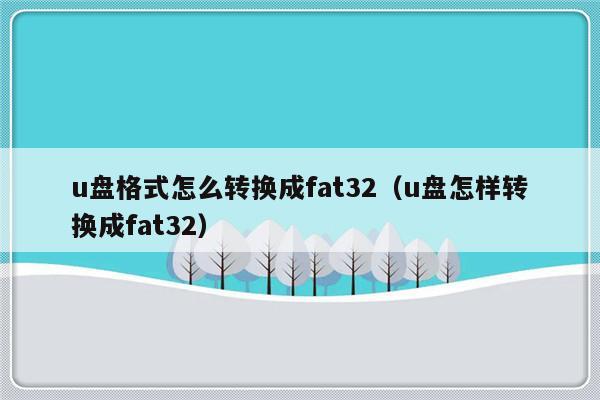 u盘格式怎么转换成fat32（u盘怎样转换成fat32）-第1张图片-乐修号