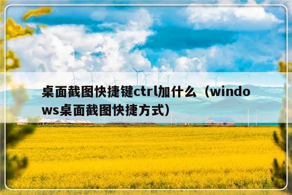 桌面截图快捷键ctrl加什么（windows桌面截图快捷方式）-第1张图片-乐修号