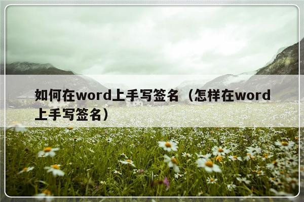 如何在word上手写签名（怎样在word上手写签名）-第1张图片-乐修号