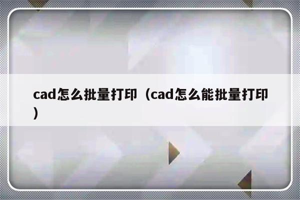 cad怎么批量打印（cad怎么能批量打印）-第1张图片-乐修号