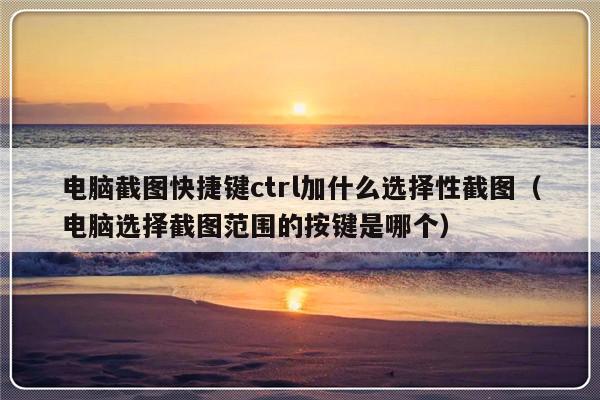 电脑截图快捷键ctrl加什么选择性截图（电脑选择截图范围的按键是哪个）-第1张图片-乐修号