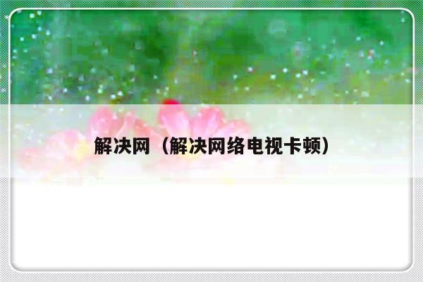 解决网（解决网络电视卡顿）-第1张图片-乐修号
