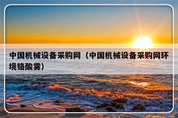 中国机械设备采购网（中国机械设备采购网环境铬酸雾）-第1张图片-乐修号