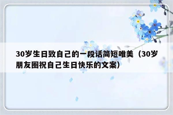 30岁生日致自己的一段话简短唯美（30岁朋友圈祝自己生日快乐的文案）-第1张图片-乐修号