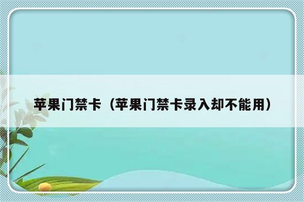 苹果门禁卡（苹果门禁卡录入却不能用）-第1张图片-乐修号