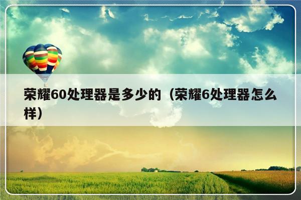 荣耀60处理器是多少的（荣耀6处理器怎么样）-第1张图片-乐修号