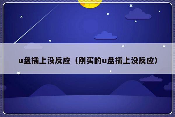 u盘插上没反应（刚买的u盘插上没反应）-第1张图片-乐修号