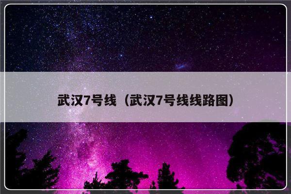 武汉7号线（武汉7号线线路图）-第1张图片-乐修号