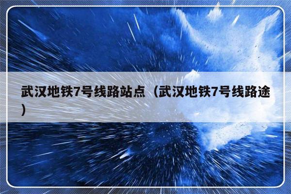 武汉地铁7号线路站点（武汉地铁7号线路途）-第1张图片-乐修号