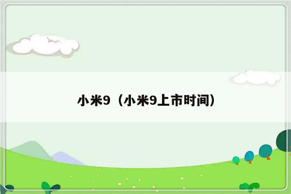 小米9（小米9上市时间）-第1张图片-乐修号