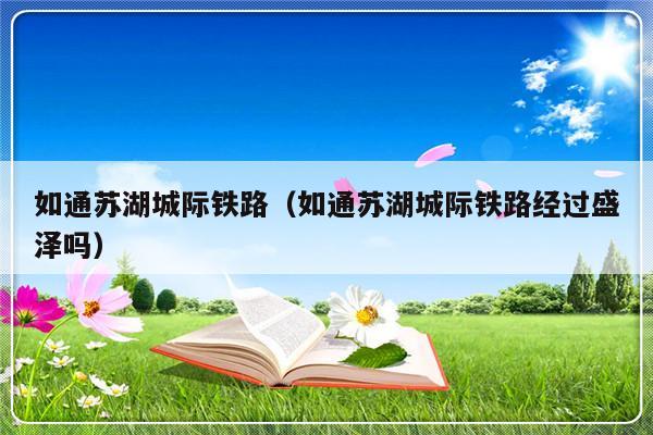 如通苏湖城际铁路（如通苏湖城际铁路经过盛泽吗）-第1张图片-乐修号