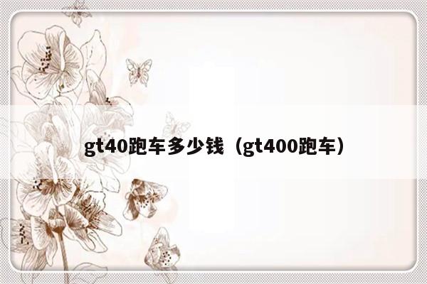 gt40跑车多少钱（gt400跑车）-第1张图片-乐修号