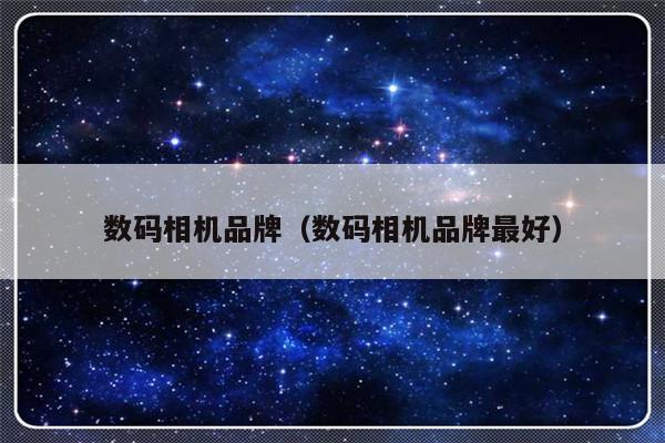 数码相机品牌（数码相机品牌最好）-第1张图片-乐修号